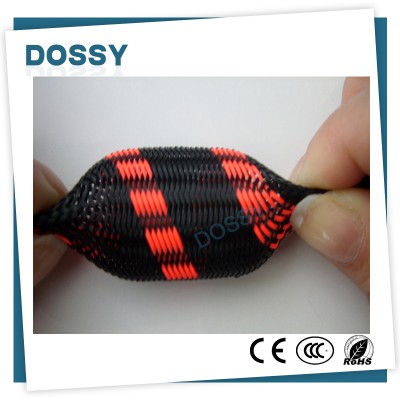 Quality flame retardant abrasion resistance wire/cable management Polyester expandable braided sleeving